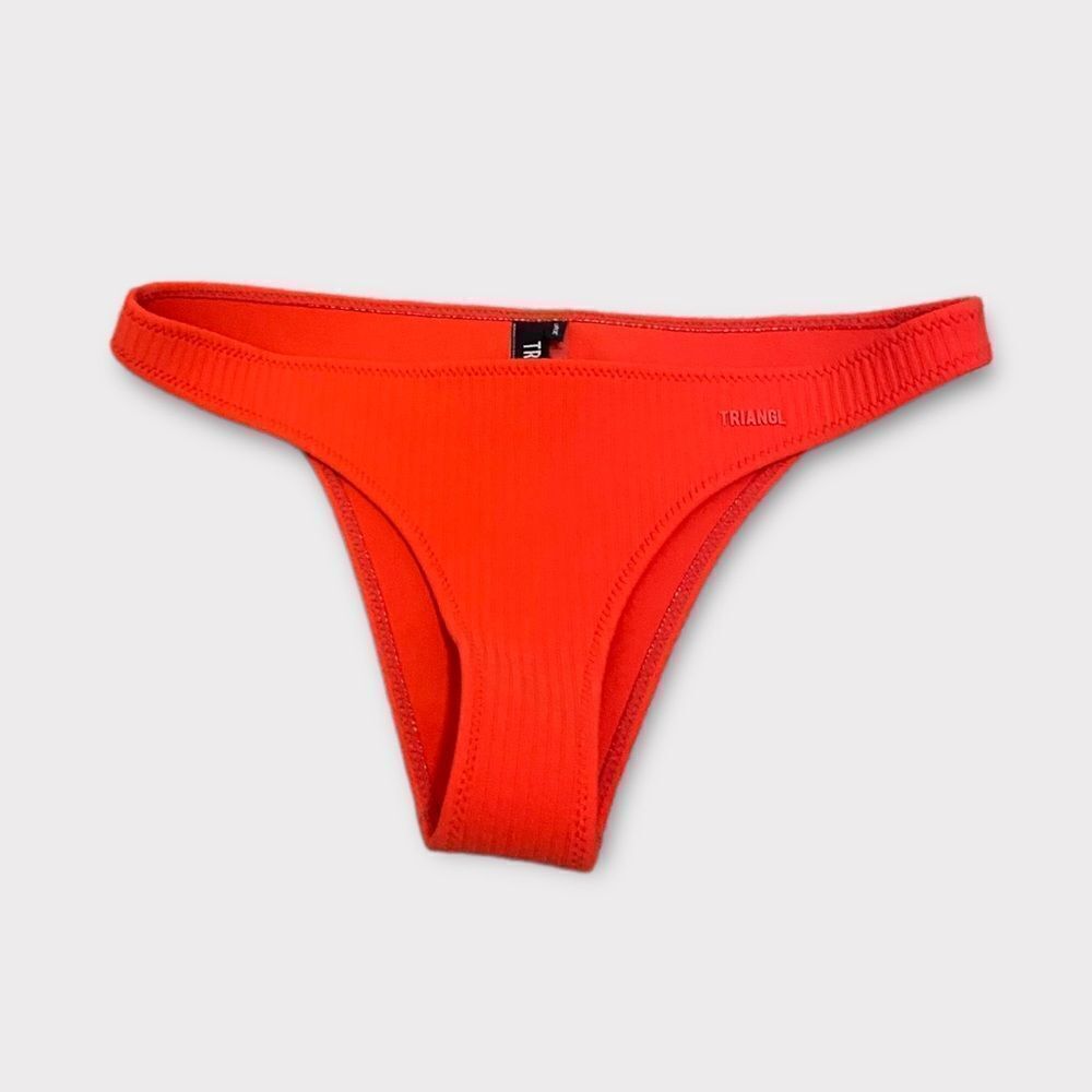 Triangle Orange Bikini Bottom Cheeky Mid Waist - image 1